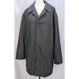Newport Harbor Wool Cashmere Blend Overcoat Gray Button Front Women’s Large